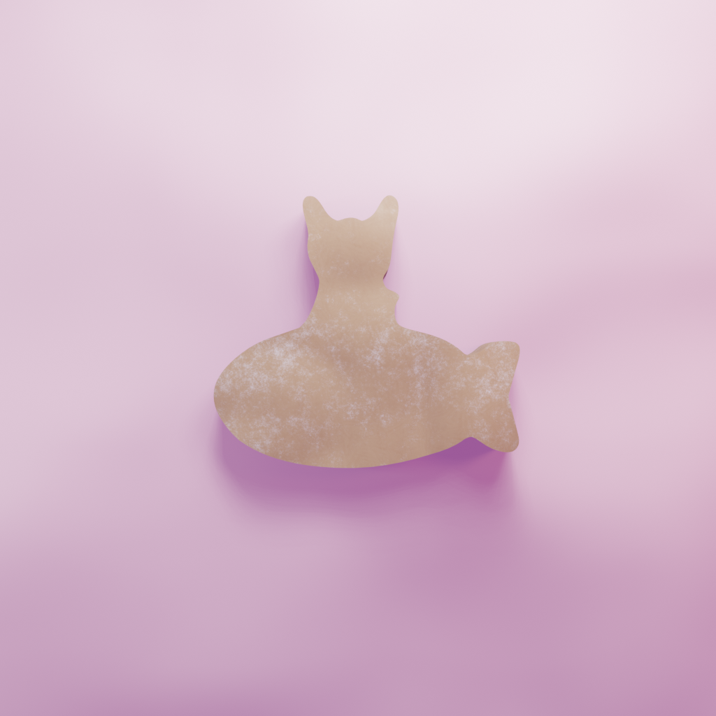 Cat with Fish Biscuit Cookie Cutter Biscuit dough baking sugar cookie gingerbread